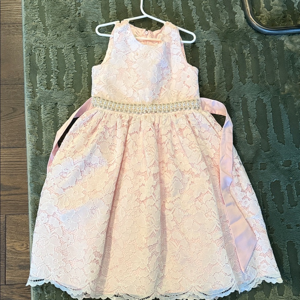 American Princess Pink Lace Formal Dress